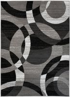 Teppich Wohnzimmer Kurzflor Modern Muster Geometrisch Grau 220 x 300 cm ( z984a-gray )