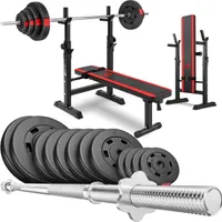 Hop-Sport Hantelbank Kraftstation HS-1080 mit 69 KG  Hantelset  Langhantel Gewichte 2x 10 kg, 6x 5 kg, 4x 2,5 kg