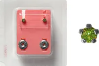 Erstohrstecker Sterile Ohrstecker Chirurgenstahl synthetischer Stein grün 3mm