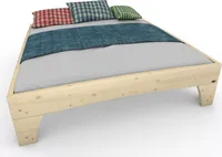 Holzbett Massivholzbett Zinkenbett (Fichte) "Rosi" 80 220 48 ohne Kopfteil