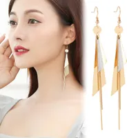 Frauen Dreieck Geometrische Eardrop Lange Quaste Haken Ohrringe Party Schmuck Geschenk