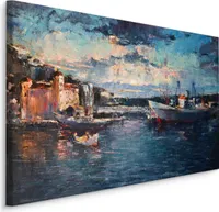 Fabelhafte Canvas LEINWAND BILDER 120x80 cm XXL Kunstdruck Meer Hafen Segelboote