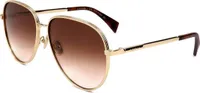 Lanvin LNV107S 740 GOLD/GRADIENT BROWN 61/15/140 Damen Sonnenbrillen