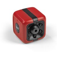 EASYmaxx Mini-Kamera mit Speicherkarte Nachtaufnahmen Akkubetrieben Bewegungsmelder 2,5x2,5x2,5 cm Auflösung 720p Vielseitig einsetzbar Rot/Schwarz