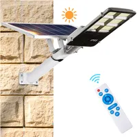 25W Straßenlaterne 462 LED Solar Lampe Strahler Straßenlampe Dämmerung Sensor Aussenlampe mit Fernbedienung Solarlampen für Außen Garten Wand Garage