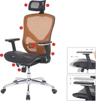 Kancelářská židle HWC-A61, kancelářská židle, posuvná funkce tkanina/textil ISO9001  černá/oranžová