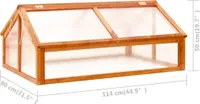 vidaXL Gewächshaus Braun 114x80x50 cm Tannenholz