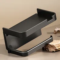 Toilettenpapierhalter 2 in 1 mit Ablage für feuchte Toilettentücher zusätzlicher Oberablage für feuchte Toilettentücher oder andere Hygiene-Utensilien