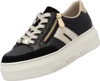 Rieker Damen Plateau Leder Sneaker Schwarz