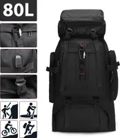 7MAGIC Wanderrucksack 80L, Herren Rucksäcke Wasserdicht Wanderrucksäcke Rucksack Backpack Reiserucksack Trekkingrucksack Outdoor Camouflage Daypacks, Schwarz