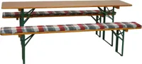 GO-DE Bierbank-Auflage kariert 220 x 25 x 4 cm, rot, grau kariert