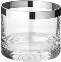 Windlicht Molly, mundgeblasenes Kristallglas mit Platinrand, Höhe 6 cm, Durchmesser 7 cm