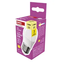 EMOS LED Lampe Mini Globe, 2,5W Ersatz für 32W, kleine Birne mit E27 Sockel, Helligkeit 350 lm, Warmweiß 2700 K, 30000 h Lebensdauer , ZQ6D11