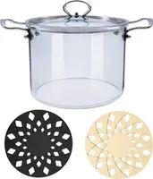 Suppentopf Glastopf mit Deckel Transparent Glas Kochtopf  3.5 L