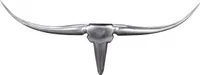 WOHNLING Deko Geweih Bull M Aluminium Design Hörner 100cm Wanddekoration Silber