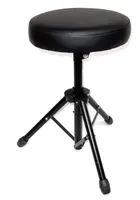 Schlagzeughocker schwarz - universal Hocker 3-beinig - gepolstert - Höhenverstellbar bis 50cm
