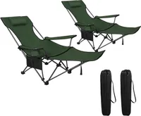 WOLTU 2er Set Campingstuhl klappbar Faltstuhl belastbar 150 kg aus Oxford, Grün
