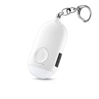 FNCF Personal Alarm Schlüsselanhänger, wiederaufladbarer Taschenalarm, Panikalarm, 130 dB, laute Selbstverteidigungssirene mit LED-Lampe (Weiß)