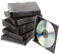 Q-Connect® KF02210 Pudełka na płyty CD Standard - Slim Line na 1 płytę CD/DVD, przezroczyste/czarne, opakowanie 25 sztuk