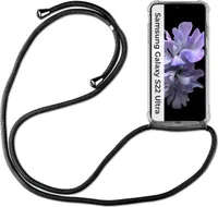 Handykette für Samsung S21 S22 S23 S24 FE Plus Ultra Handyhülle mit Band Hülle Galaxy S22 Ultra Schwarz