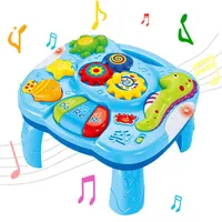Hikeren Babyspielzeug,2 in 1 Musical Lerntisch , mit Lichtern, für Kleinkinder Kleinkind Jungen Mädchen ab 6 Monaten