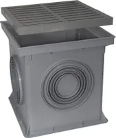 Marley Einlaufschacht mit Einlaufrost 300x300mm Hofablauf Bodenablauf Ablauf Gully