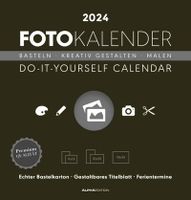 Foto-Bastelkalender schwarz 2024 - Do it yourself calendar 21x22 cm - datiert - Kreativkalender - Foto-Kalender - Alpha Edition