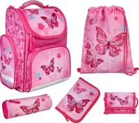 Butterfly Schulranzen 5tlg. Set Scooli EXPORT Federmappe, Schlamper, Geld- u. Turnbeutel