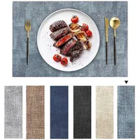 Tischsets Abwaschbar, Wasserdicht Tischset, Platzsets Abwischbar Doppelseitigen, Platzset Leder, Rutschfest Platzdeckchen, 45*30cm（Hellblau）