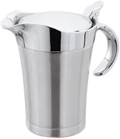 Premium Edelstahl Thermo Sauciere, Doppelt Isoliert Eleganter Silberner Thermo Sauciere Soßenkanne Perfekt für Abendessen Partys (750ml)