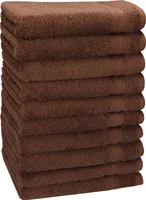 Betz 10 Stück Gästehandtücher Gold 100% Baumwolle Qualität 600 g/m² Gästetuch-Set 30x50 cm Farbe nussbraun