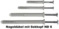 Nageldübel mit Senkkopf ND S 6x40 - 50 St./FS