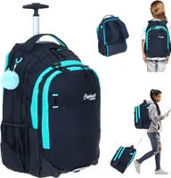 Schultrolley Trolley Elephant Hero Signature  Ranzen Schulranzen Trolly Mädchen Kinder Premium Schulrucksack Schultasche mit Räder Rollen 13016 Tiff Türkis Black