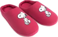 The Peanuts Snoopy Hausschuhe für Damen - Puschen Slipper Pantoffeln Schlappen Bordeaux Rot 37-38