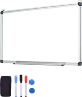 Magnetická tabule, magnetická tabule s hliníkovým rámem, magnetická tabule s černou tabulí, včetně 2 magnetických částic a 3 per, pro pracovnu, kancelář, domácnost 70x50 cm