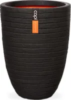Capi Blumenkübel Nature Row Elegant Niedrig 46x58 cm Schwarz KBLRO783