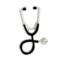 Kreative Stethoskop-Form-Brosche, Uni-Schmuck, Geschenk für Krankenschwester, Arzt-Silber