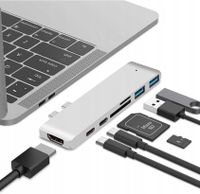 Adaptér 7v1 HUB USB-C HDMI SD Macbook Pro / Air 4K pro Apple MacBook