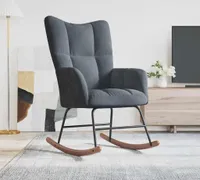 vidaXL Schaukelstuhl Dunkelgrau Samt
