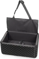 BOUTIQUE ZOO Hunde Autositz mit Sitzbezug  Autositz für Mittlere und Große Hunde  Rückbank Beifahrersitz  Hundebett Hundetasche Polyester  Farbe: Schwarz/Muster: Pfoten Große: L (74x54 cm)