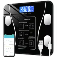 Personenwaage Digital, Körperfettwaage, mit BMI-Messung und automatischer Kalibrierung, LCD Display, Intelligente Körper waage
