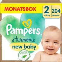 Pampers® Windeln Harmonie™ Größe Gr.2 (4-8 kg) für Neugeborene (0-3 Monate), 204 St.