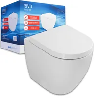 sanicomfort Stand WC Set 'Rivo' spülrandlos weiß inkl. WC-Sitz