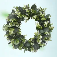 42 cm Blätter Kranz Wand Garten Frühlingshaus Grün Dekor