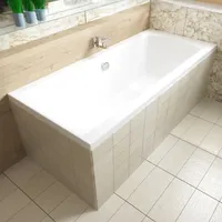 BADLAND Badewanne Rechteck Ines 190x90 mit Ablaufgarnitur, Füßen und Styroporverkleidung GRATIS