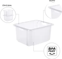 Drehstapelbox 26 l REVERSO, Farbe:Transparent