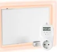 VIESTA® Infrarot Wandheizung mit Thermostat [INKL. TH12 THERMOSTAT] – Infrarotheizung Wandmontage Heizkörper – Carbon Crystal Infrarotheizung – Paneel Badezimmer geeignet – (Modell F600-600W)