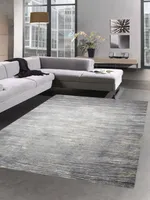 Moderner Teppich Wohnzimmerteppich Kurzflor Teppich meliert grau beige Größe - 120x170 cm
