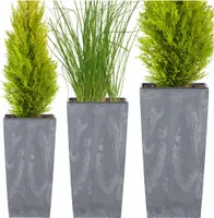 3X Doniczka Donica Beton Efekt Ogrodowa Zestaw