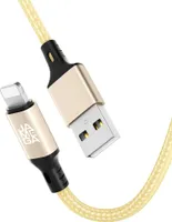 USB-A auf iPhone Nylon Kabel Typ A Ladekabel für iPhone - Gold 1m